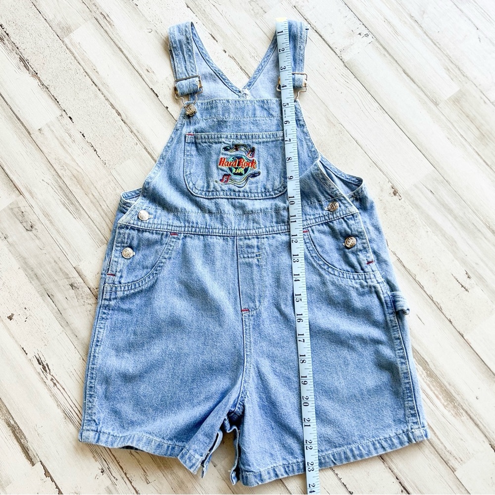 Vintage Y2K Hard Rock Cafe Save The Planet Denim Shortalls Kids Boys Sz 6 (read) - Picture 10 of 14